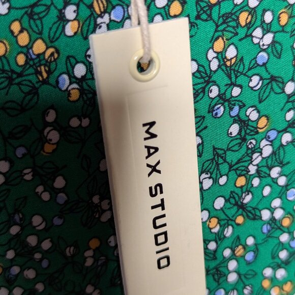 Max Studio Green Floral Peasant Bohemian Blouse Tunic Top Womens Size 1X NWT - Picture 9 of 16